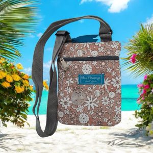 Blue Flamingo Crossbody Sling Bag LATTE BOUQUET